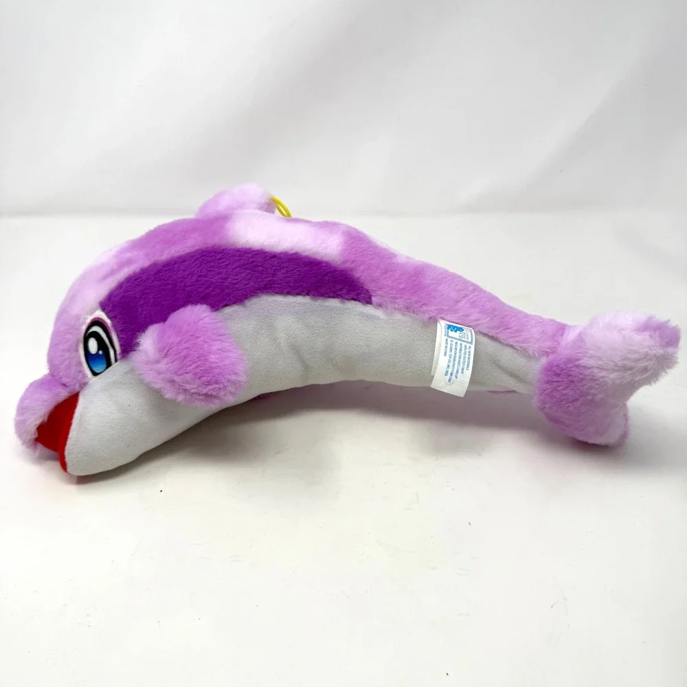 Classic Toy Co Purple Dolphin Plush Stuffed Animal 13 Inch Blue Eyes